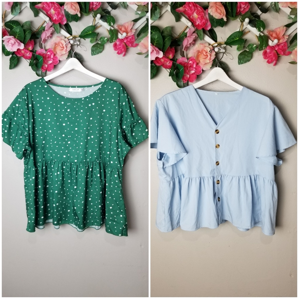 Shein Bundle Of Two Peplum Tops Size 2xl - image 1